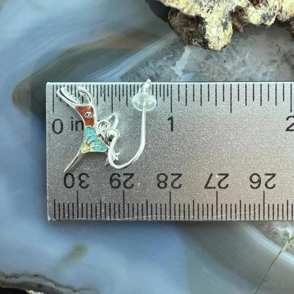 Carolyn Pollack Sterling Multistone Chip Inlay Horse Dangle Earrings For Women - Picture 10 of 10